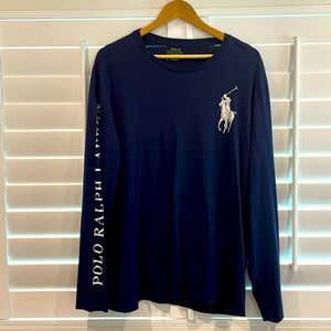 Ralph Lauren dri fit navy long sleeve t shirt size xl slim